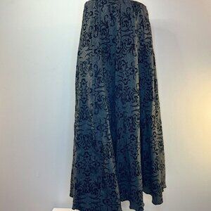 J. JILL Women's Pewter Grey Paisley A-Line Long Skirt - size 6 - NWT